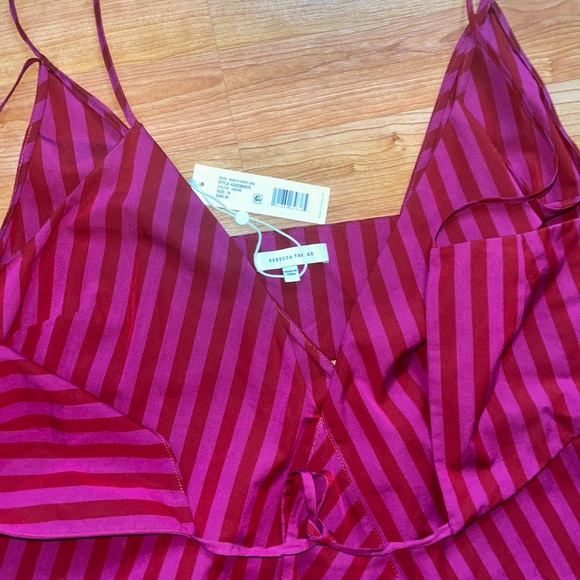 Rebecca Taylor Women's Marseille Stripe Dress HIBISCUS Size 16 NWT $395 - Picture 9 of 14